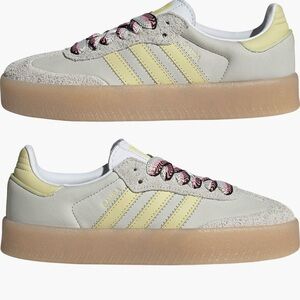 Adidas Sambae Women's Gray and Yellow Sneakers NEW WITH BOX 6
